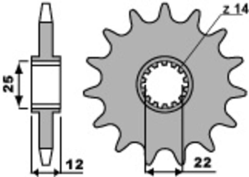 EK CHAIN Kettensatz 520 SRX2 - 13/51-116 - Kettenrad Stahl Standard