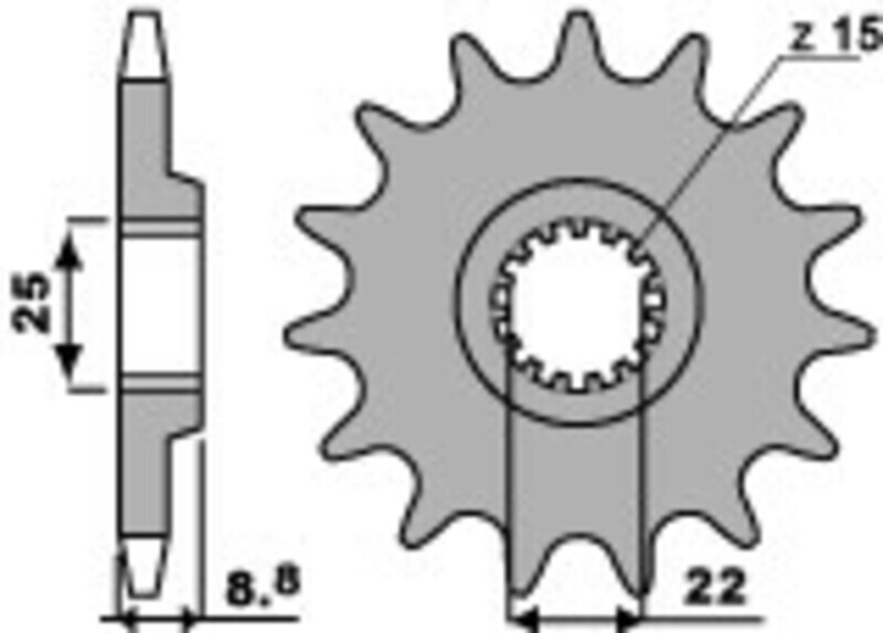 EK CHAIN Kettensatz 520 SRX2 - 12/48-118 - Kettenrad Stahl Standard