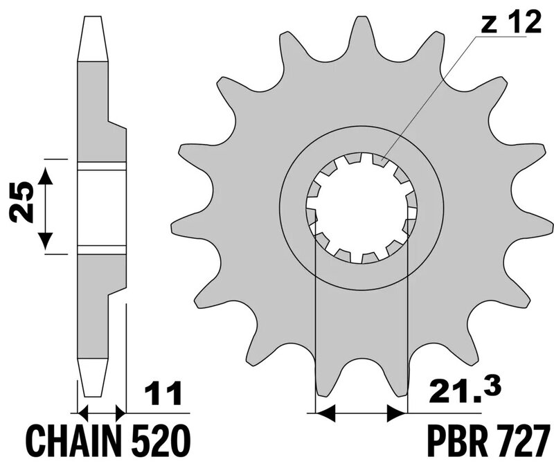 EK CHAIN Kettensatz 520 SRX2 - 15/45-116 - Kettenrad Stahl Standard