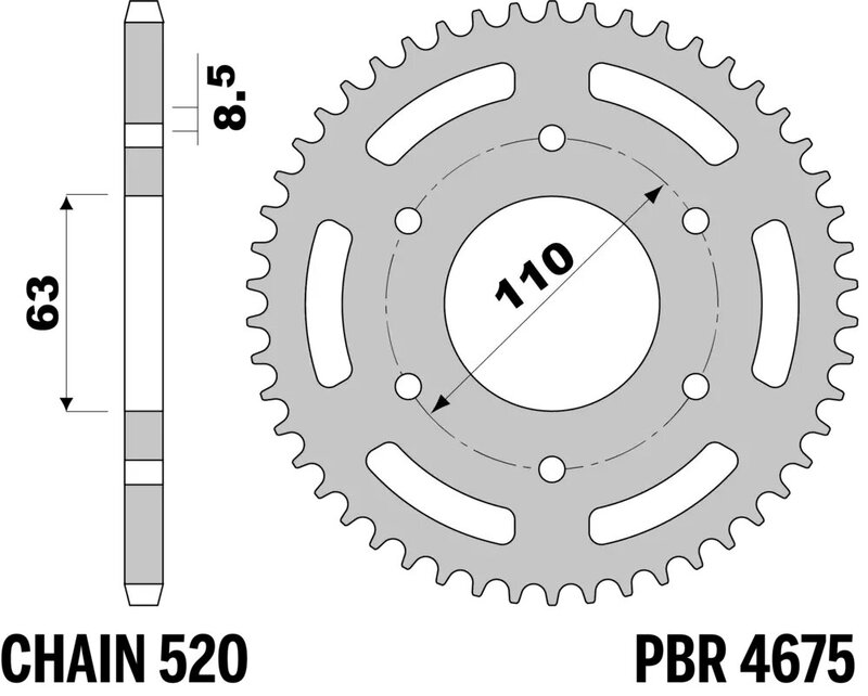 EK CHAIN Kettensatz 520 SRX2 - 13/45-112 - Kettenrad Alu verstärkt