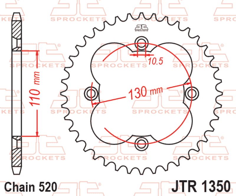 EK CHAIN Kettensatz 520 SRX2 - 14/38-94 - Kettenrad Stahl Standard