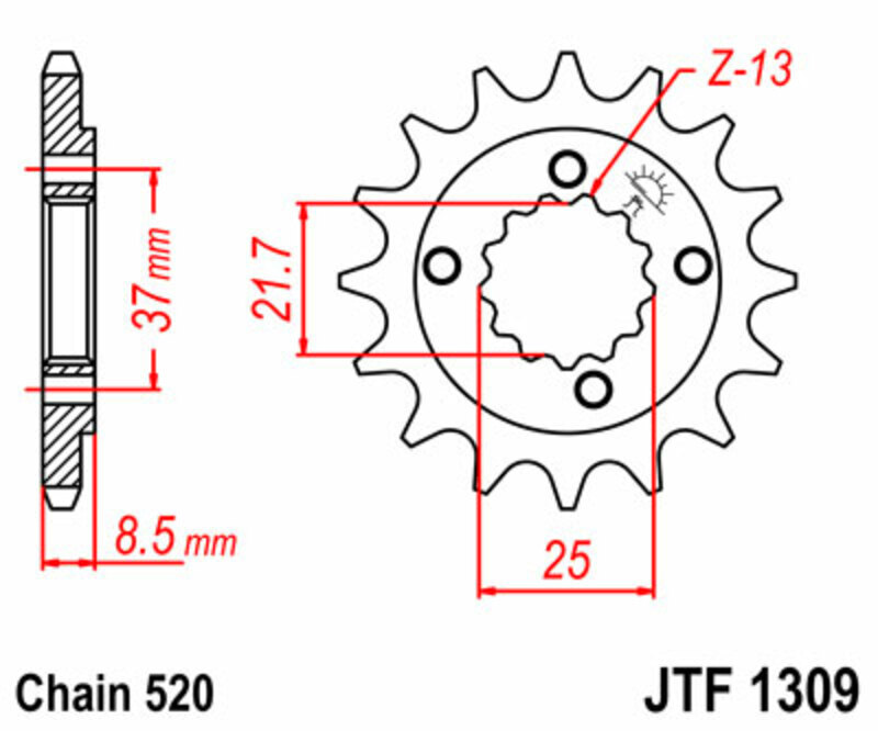 EK CHAIN Kettensatz 520 SRX2 - 14/37-94 - Kettenrad Stahl Standard
