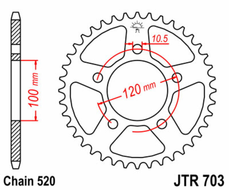 EK CHAIN Kettensatz 520 SRX2 - 14/37-94 - Kettenrad Stahl Standard