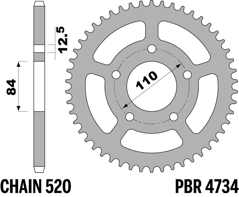EK CHAIN Kettensatz 520 SRX2 - 15/41-112 - Kettenrad Stahl Standard