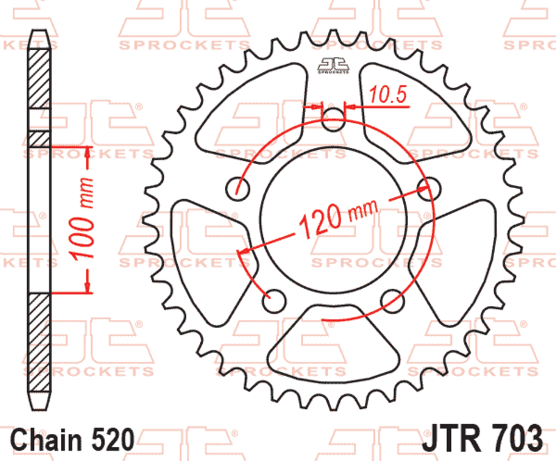 EK CHAIN Kettensatz 520 SRX2 - 15/42-120 - Kettenrad Stahl Standard