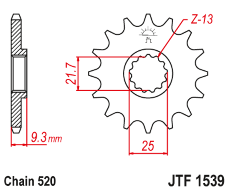 EK/JT Kettenkit 520 SRX2 – 14/43-112 – Stahl Standard-Kettenrad