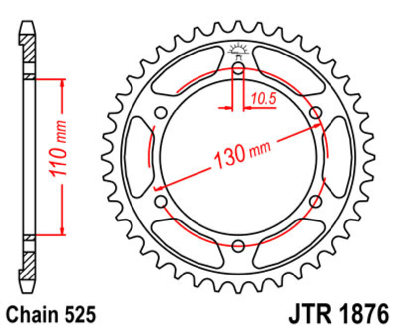 EK/JT Kettenkit 525 SRX2 - 15/46-122 - Standard Kettenrad Stahl