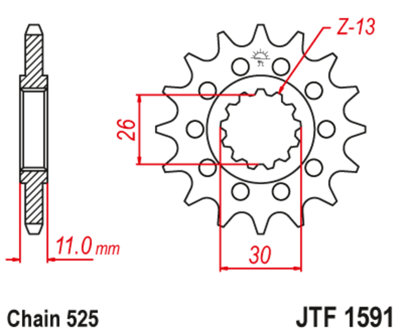 EK/PBR Kettenkit 525 ZVX3 - 15/46-122 - Standard Kettenrad Stahl