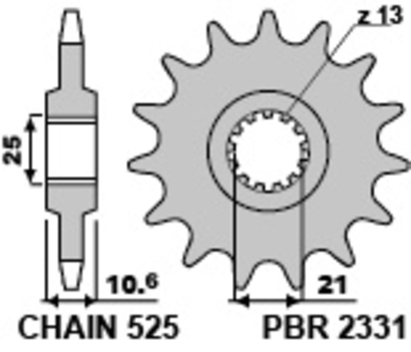 EK/PBR Kettenkit 525 SRX2 - 15/43-108 - Kettenrad Standard Stahl