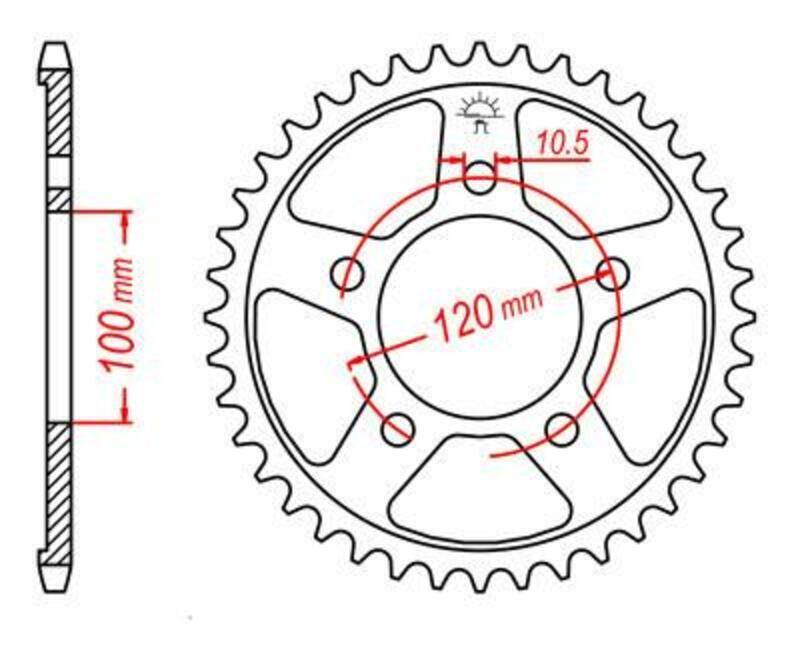 EK/JT Kettenkit 525 MVXZ2 - 16/44-108 - Kettenrad Standard Stahl