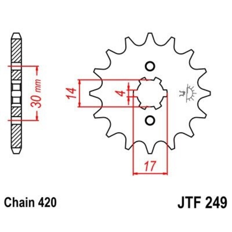 EK/JT Kettenkit 420 SR - 15/34-98 - Kettenrad Standard Stahl