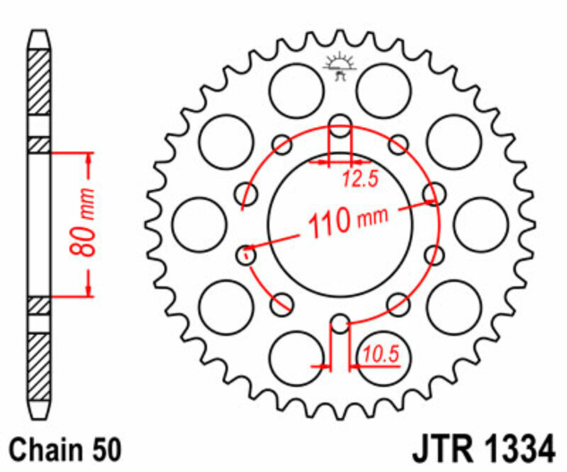 EK/JT Kettenkit 530 MVXZ2 - 15/43-110 - Kettenrad Standard Stahl