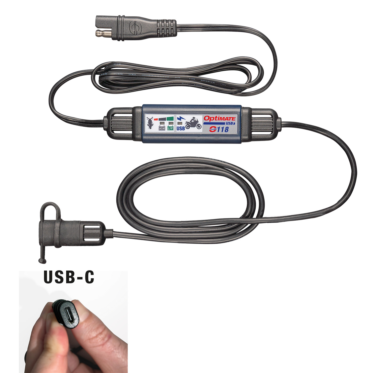 OPTIMATE USB-C Ladekabel mit Batteriemonitor