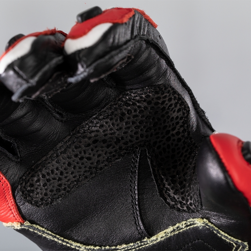 RST TracTech Evo 4 Leder Handschuhe Rot/Weiß/Schwarz Größe M