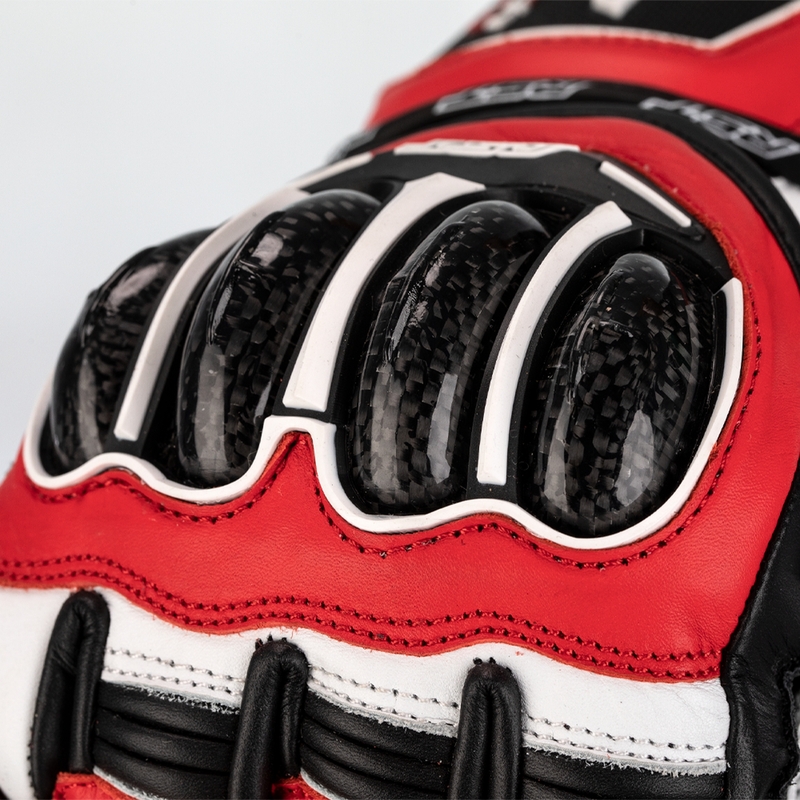 RST TracTech Evo 4 Leder Handschuhe Rot/Weiß/Schwarz Größe M