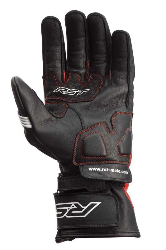RST Pilot CE Leder Gloves Schwarz/Rot/Weiss Größe XXL