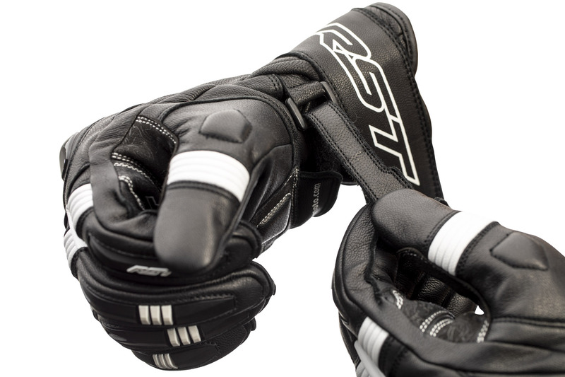 RST Pilot CE Leder Gloves Schwarz/Weiss Größe L
