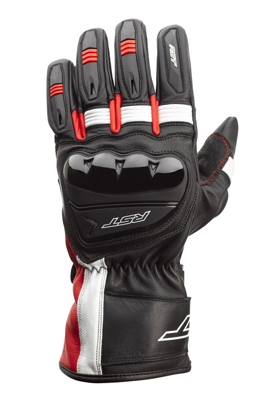 RST Pilot CE Leder Gloves Schwarz/Rot/Weiss Größe M
