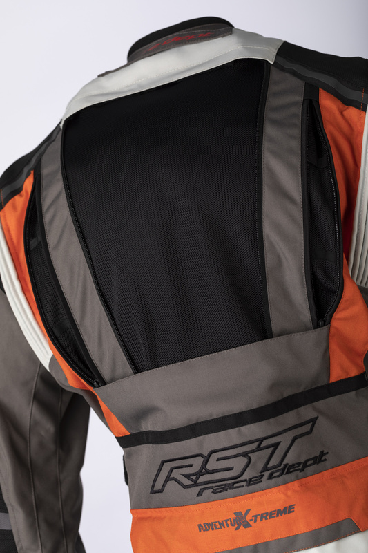 RST Race Dept Adventure X-Treme CE Textil-Jacke - Grau/Ice/passend für KTM Orange Größe M