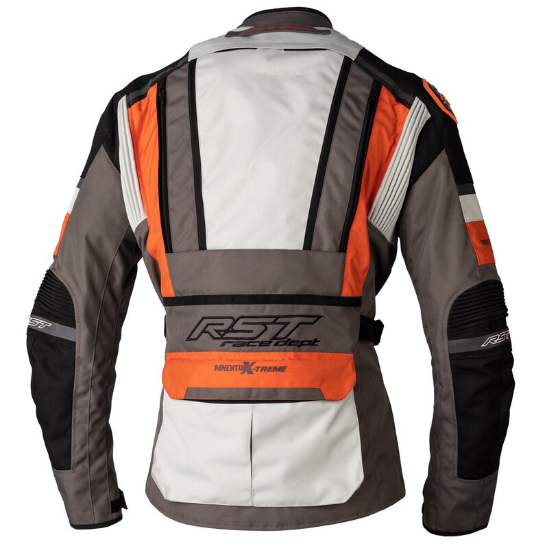 RST Race Dept Adventure X-Treme CE Textil-Jacke - Grau/Ice/passend für KTM Orange Größe M