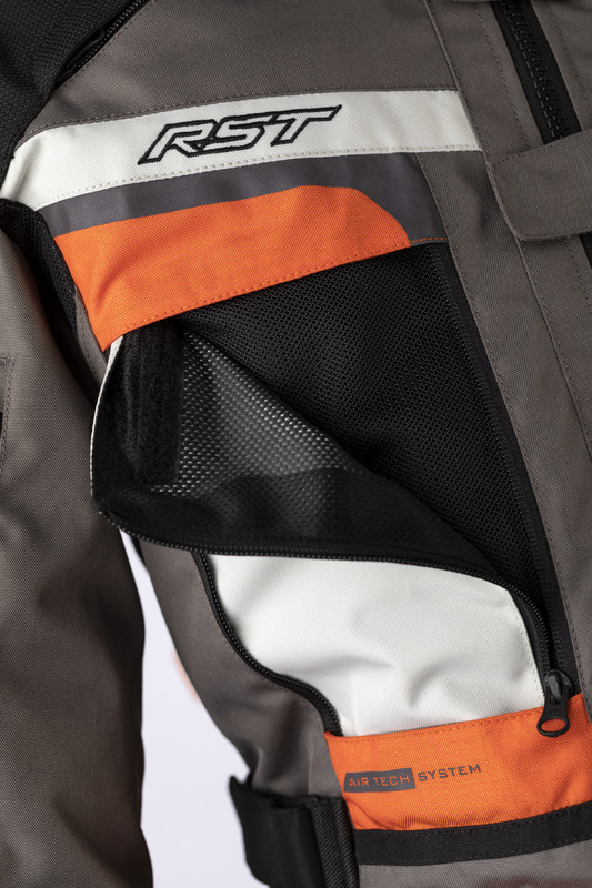 RST Race Dept Adventure X-Treme CE Textil-Jacke - Grau/Ice/passend für KTM Orange Größe M