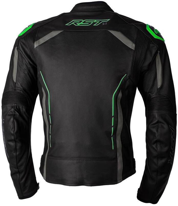 RST S1 CE Lederjacke - Schwarz/Grau/Neon Grün Größe S