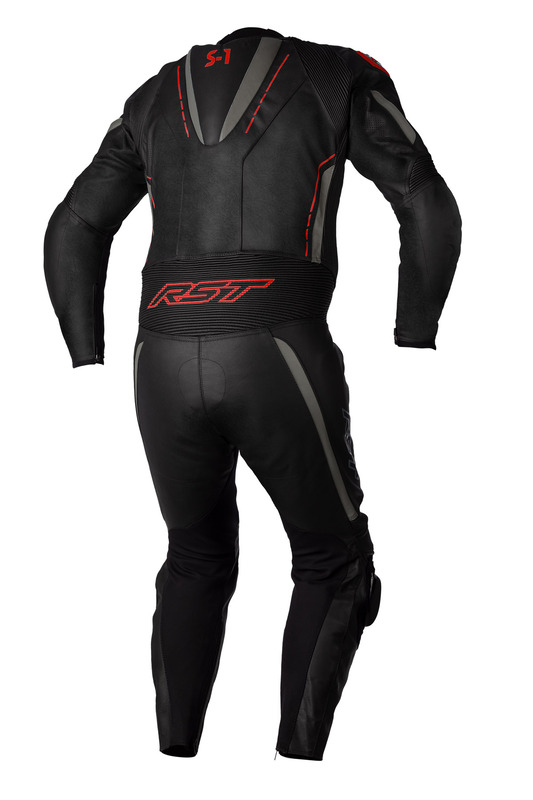 RST S1 CE Lederkombi - Schwarz/Grau/Rot Größe L