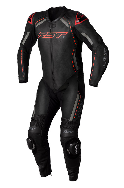 RST S1 CE Lederkombi - Schwarz/Grau/Rot Größe L