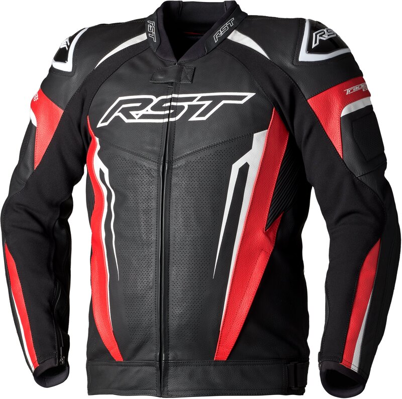 RST TracTech Evo 5 Lederjacke Herren - Rot/Schwarz/Weiss