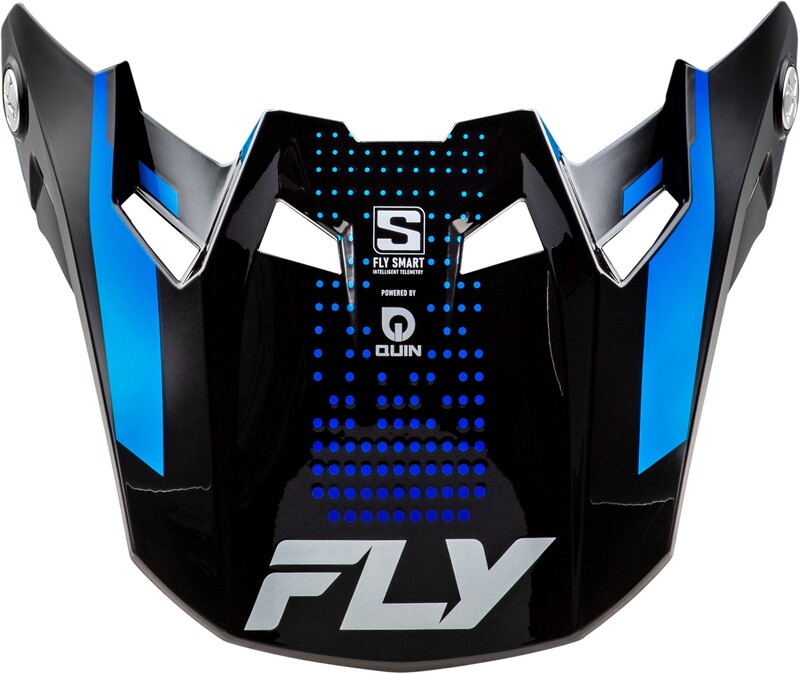 FLY RACING Formula S Carbon Protocol Helmschirm - Schwarz Carbon/Blau