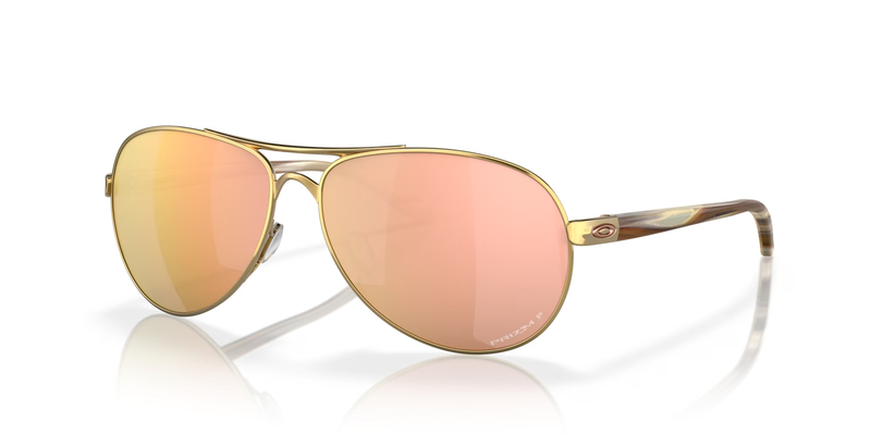 OAKLEY Feedback Sonnenbrille Polished Gold - Prizm rose gold polarized Gläser