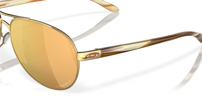 OAKLEY Feedback Sonnenbrille Polished Gold - Prizm rose gold polarized Gläser