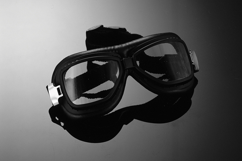 HIGHWAY HAWK Motorradbrille RED BARRON, klare, gebogene Gläser