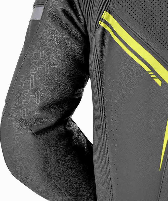 RST S1 D3O Leather Suit - Black/Flo Yellow