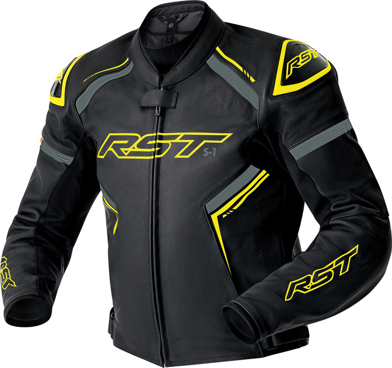 RST S1 D3O Leather Jacket - Black/Neon Yellow