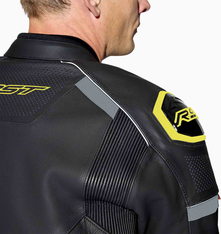 RST S1 D3O Leather Jacket - Black/Neon Yellow