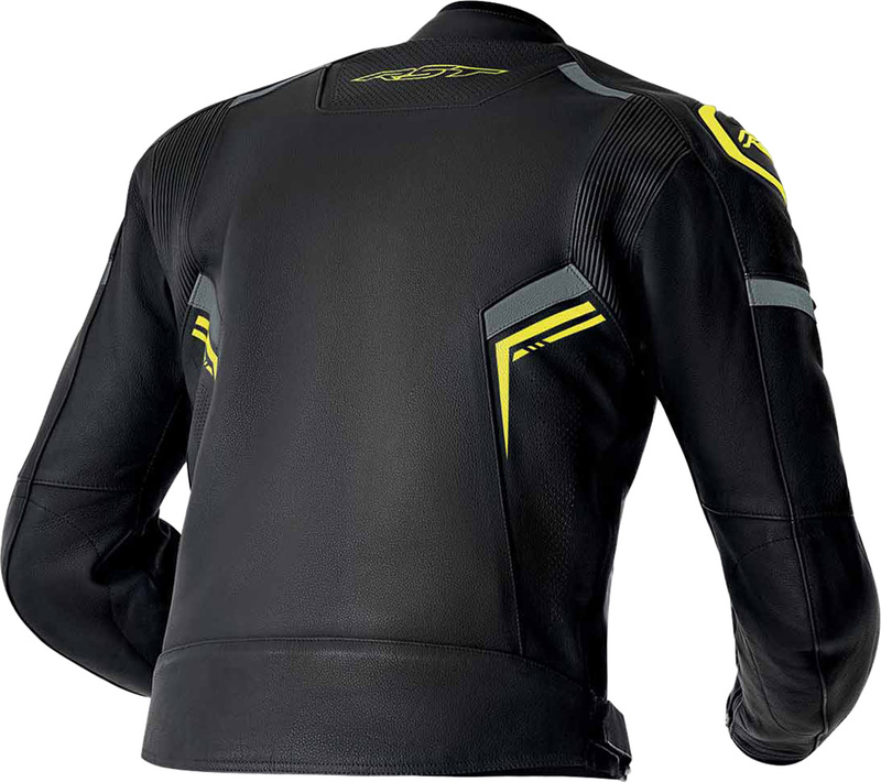 RST S1 D3O Leather Jacket - Black/Neon Yellow