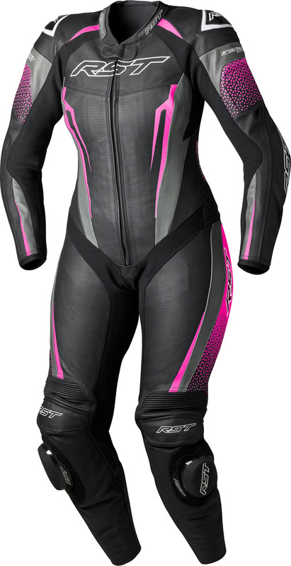 RST Tractech Evo D3O Leather Suit - Black/Pink