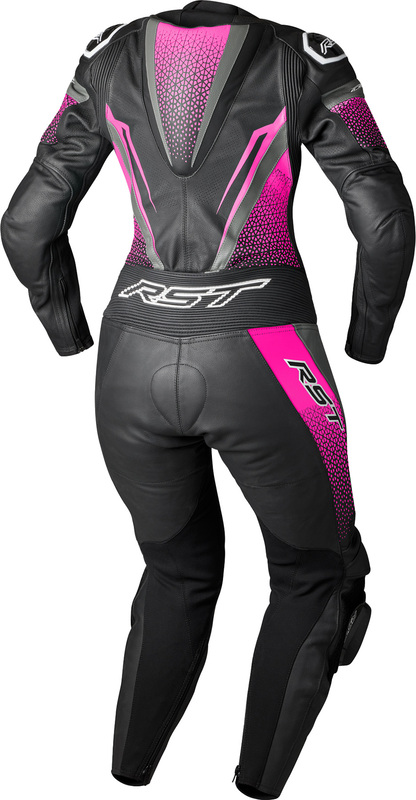 RST Tractech Evo D3O Leather Suit - Black/Pink