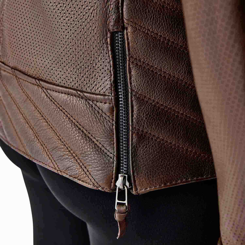 RST Roadster Air D3O Leather Ladies Jacket - Brown